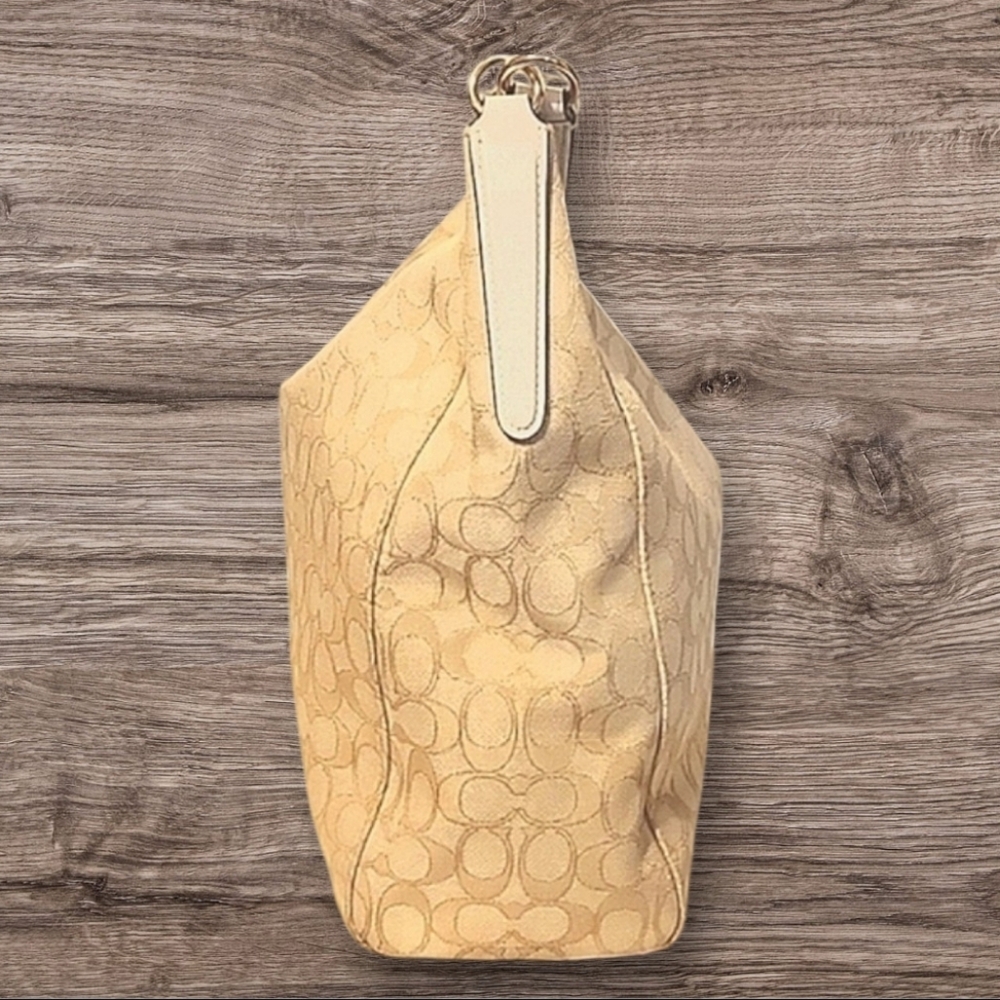 SALE Coach Celeste Convertible Hobo/Shoulder/Crossbody Bag Khaki/Chalk Handbag - Picture 5 of 12